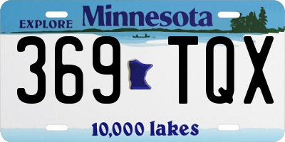 MN license plate 369TQX