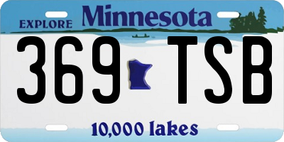 MN license plate 369TSB