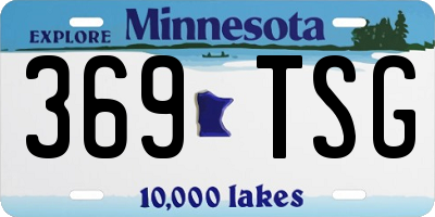 MN license plate 369TSG