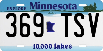 MN license plate 369TSV