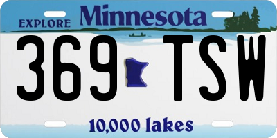 MN license plate 369TSW