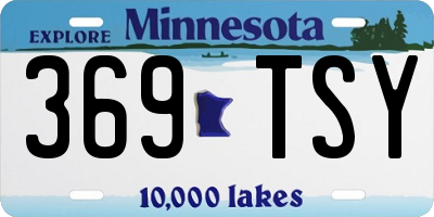 MN license plate 369TSY