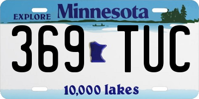 MN license plate 369TUC