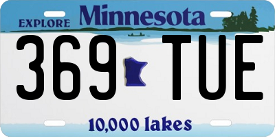 MN license plate 369TUE