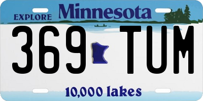 MN license plate 369TUM