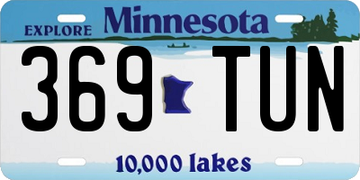 MN license plate 369TUN