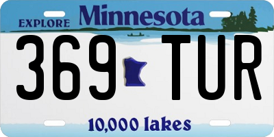MN license plate 369TUR