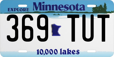 MN license plate 369TUT