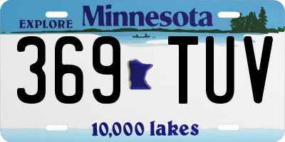 MN license plate 369TUV