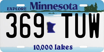 MN license plate 369TUW