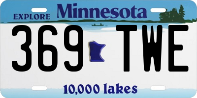 MN license plate 369TWE