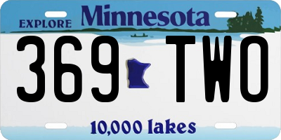 MN license plate 369TWO