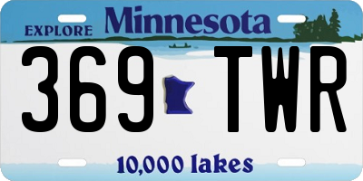 MN license plate 369TWR