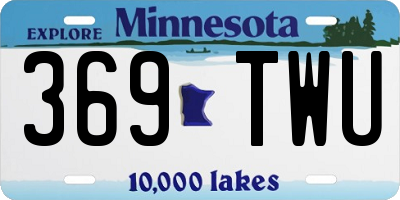 MN license plate 369TWU