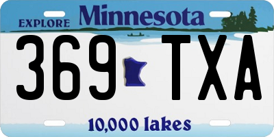 MN license plate 369TXA