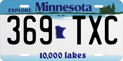 MN license plate 369TXC