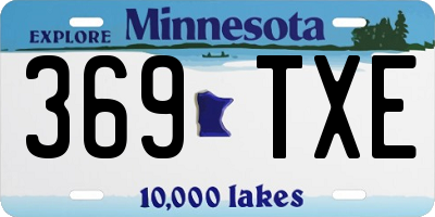 MN license plate 369TXE