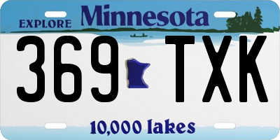 MN license plate 369TXK