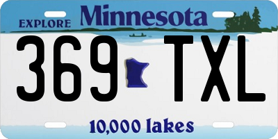 MN license plate 369TXL