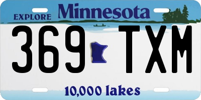 MN license plate 369TXM