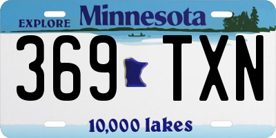 MN license plate 369TXN