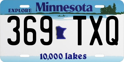 MN license plate 369TXQ