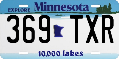 MN license plate 369TXR