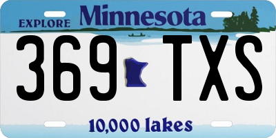 MN license plate 369TXS