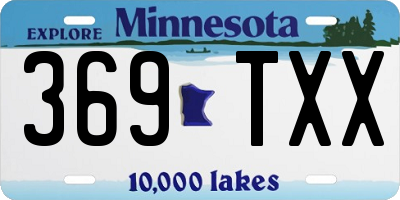 MN license plate 369TXX