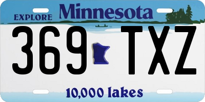 MN license plate 369TXZ