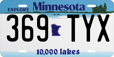 MN license plate 369TYX