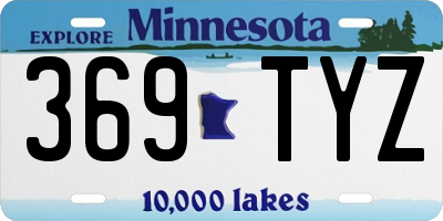 MN license plate 369TYZ