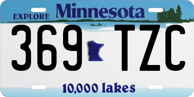 MN license plate 369TZC
