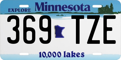 MN license plate 369TZE