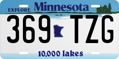 MN license plate 369TZG