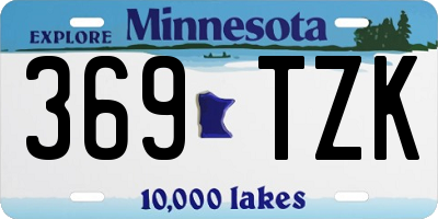 MN license plate 369TZK