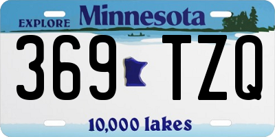 MN license plate 369TZQ