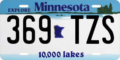 MN license plate 369TZS