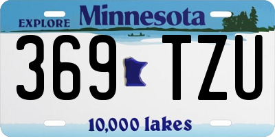 MN license plate 369TZU