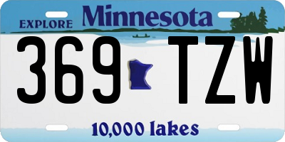 MN license plate 369TZW