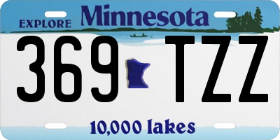 MN license plate 369TZZ