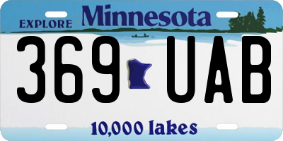 MN license plate 369UAB
