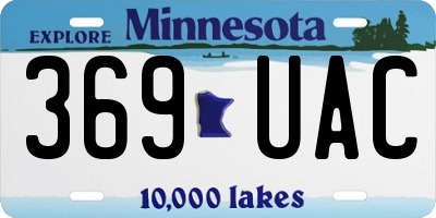 MN license plate 369UAC