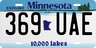 MN license plate 369UAE