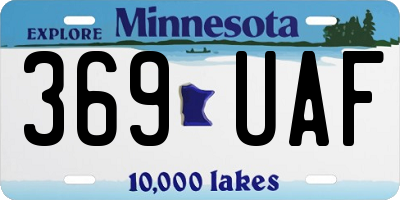 MN license plate 369UAF