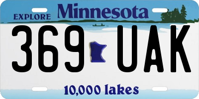 MN license plate 369UAK