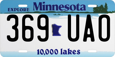 MN license plate 369UAO