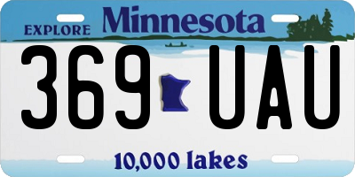 MN license plate 369UAU
