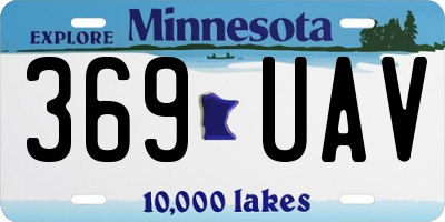 MN license plate 369UAV