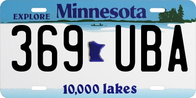 MN license plate 369UBA
